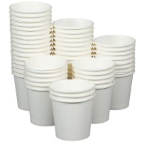 Rnbwsed White Coffee Paper Cups | 100 Pcs Disposable Cups for Hot Drinks, Tea, and Coffee on the Go